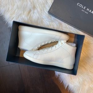 Cole Haan WMNS Grand Crosscrt Hitop, White Leather